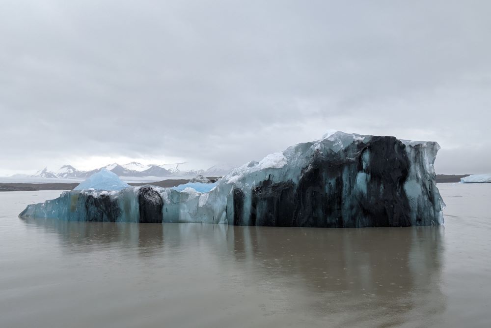 Fjallsarlon Iceberg Volcano stripes