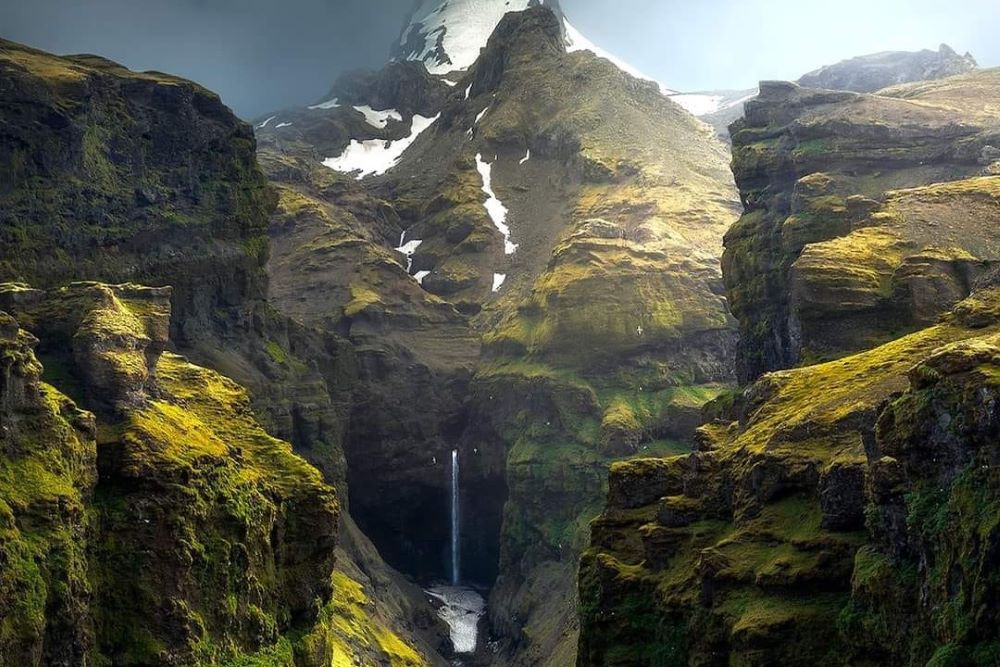 Mulagljufur Canyon Iceland Mulafoss waterfall- Fjallsarlon